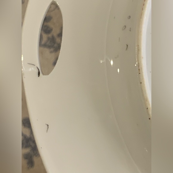 Antique Victoria Austria Floral 10" Porcelain Open Handled Cake Plate Green Trim - Picture 8 of 8